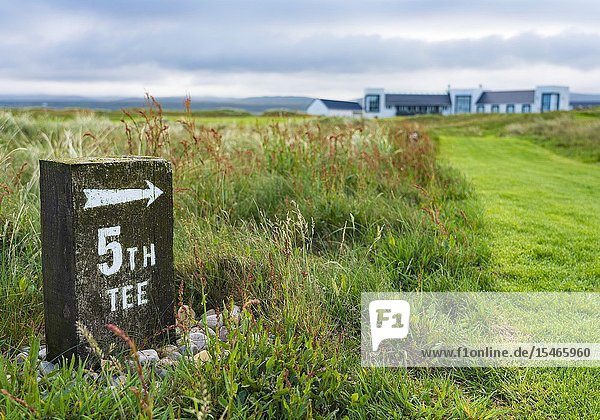 View of Machrie Golf Links golf course on Islay. In Inner Hebrides Scotland UK.