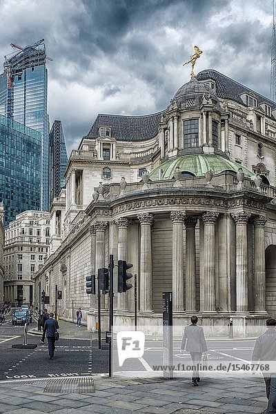 England City of London-The Bank Of England building in the Financial district.
