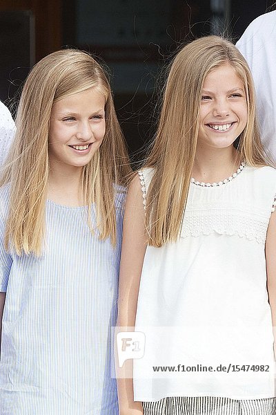 King Felipe VI of Spain Queen Letizia of Spain Crown Princess Leonor Princess Sofia is seen at Real Club Nautico during 38th Copa del Rey Mapfre Sailing Cup - Day 4 on August 1 2019 in Palma Spain