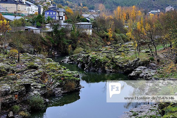 Sil river landscape Sobradelo Orense Spain.