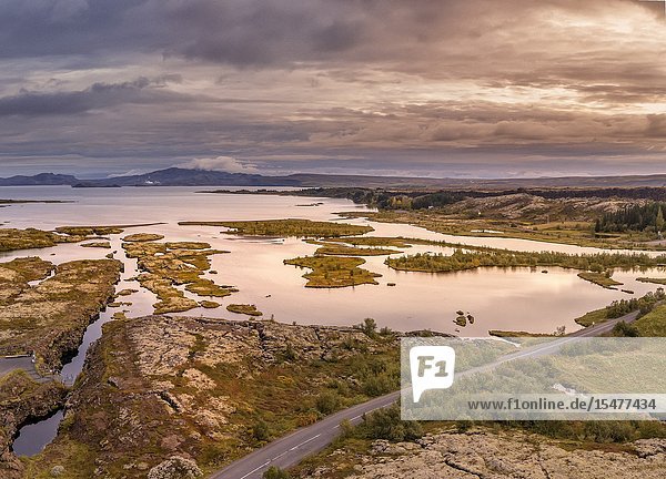 Lake Thingvellir Thingvellir National Park Iceland. Unesco World Heritage Site.