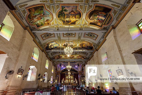 The Interior Of Baclayon Church Bohol The Philippines.