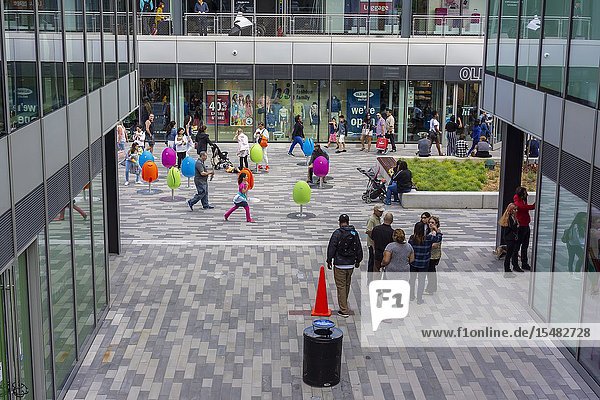 Shopping in the newly opened Empire Outlets mall in Staten Island in New York on Saturday May 25 2019. Empire Outlets is the first outlet mall within the five boroughs of New York an dis located only a few steps from the Staten Island Ferry terminal. (© Richard B. Levine).