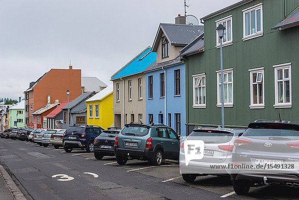 Street in Reykjavik capital city of Iceland.