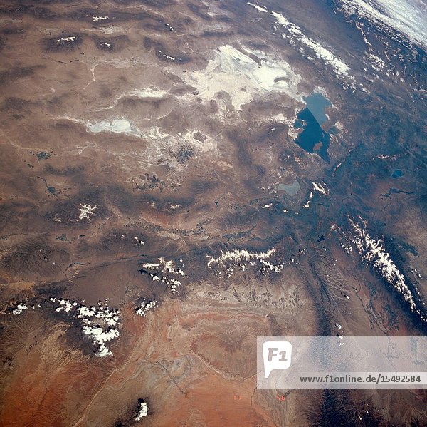 This West Northwest Looking Low Oblique Panoramic Photograph Features The Great Salt Lake And The Great Salt Lake Desert Of Central And Northern Utah And The Valleys And Mountain Ranges Of Northeast Nevada The North South Trending