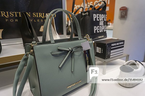 Designer Christian Siriano leather goods in a Payless ShoeSource store in Herald Square in New York on Monday February 18 2019. The retailer is closing all of its 2100 stores in the U. S. and Puerto Rico and its Payless. com website as it files for bankruptcy. (© Richard B. Levine).