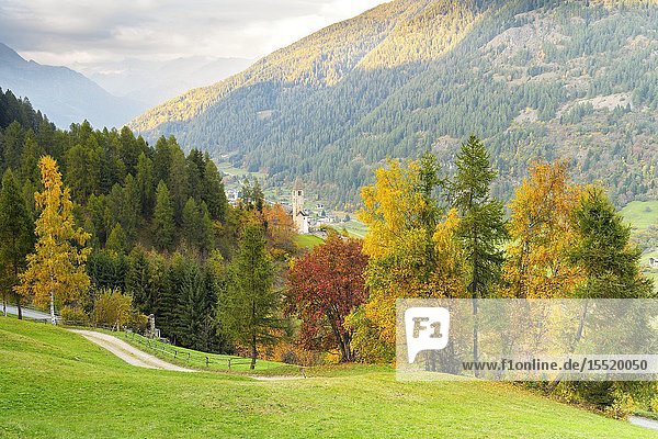 Santa Lucia church in autumn season.