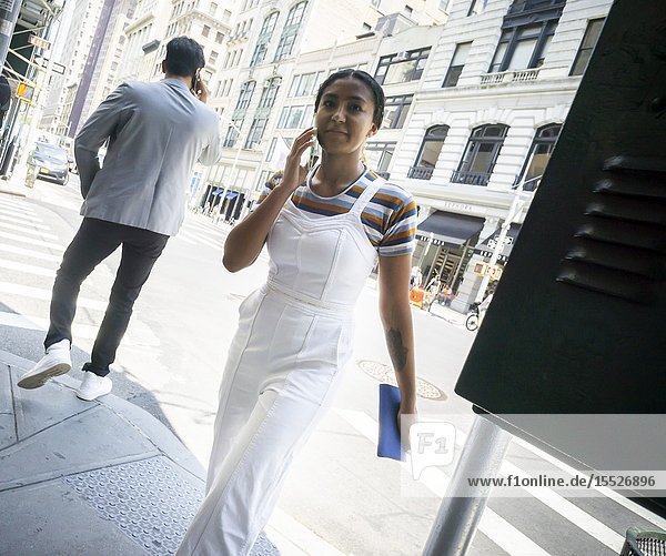 A woman on Fifth avenue in New York on Thursday July 25 2019. (© Richard B. Levine).