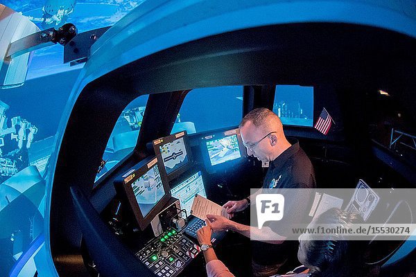 Expedition 52 crew member astronaut Randy Bresnik at the Johnson Space Center training with the ROBO Track Capture system in preparation for his upcoming trip to the International Space Station.