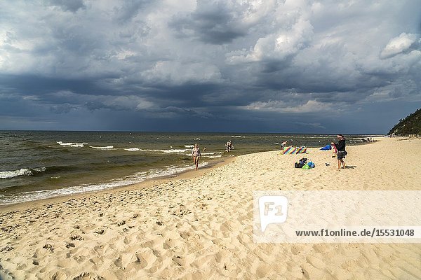 The baltic beach in Miedzyzdroje Wolin Island West Pomeranian Poland Europe.