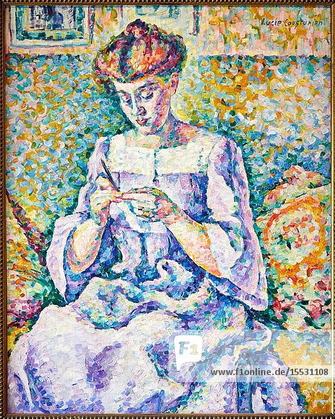 'Femme faisant du crochet' 1908 Lucie Cousturier Musée d'Orsay Paris France Europe