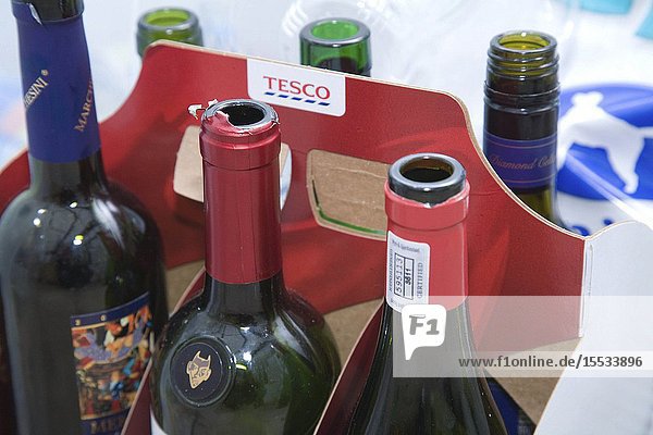 Carton of wine bottles for recycling