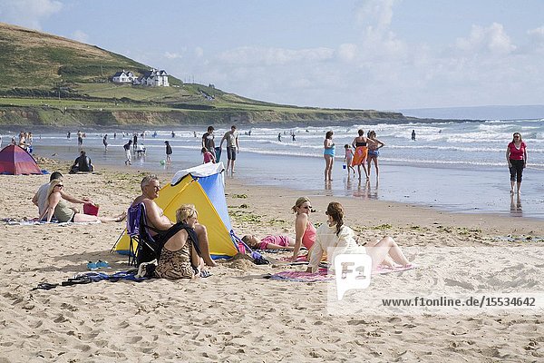 Families on the beach