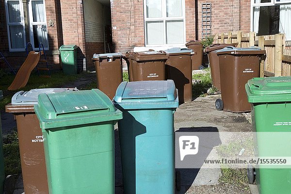 Wheelie bins in a street