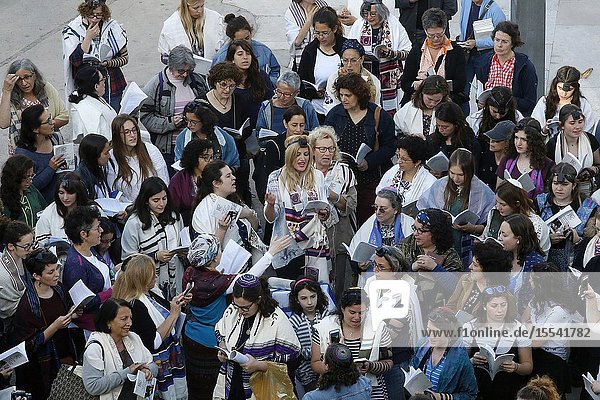 Women of the kotel a jewish liberal women's movement fighting discrimination at the Western Wall Jerusalem Israel.