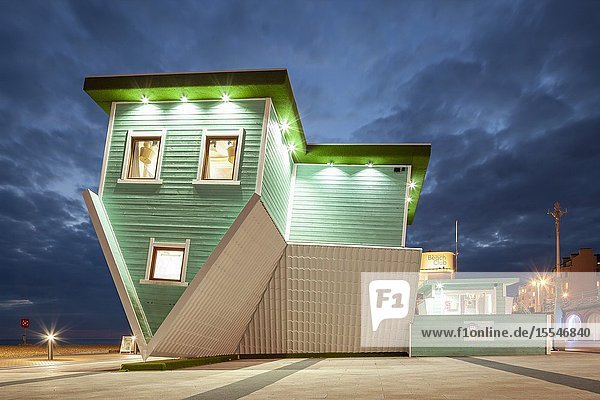 Evening at Upside Down House on Brighton seafront East Sussex England.