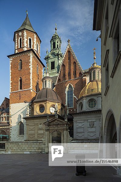 Morning at Wawel Royal Castle in Krakow Poland.