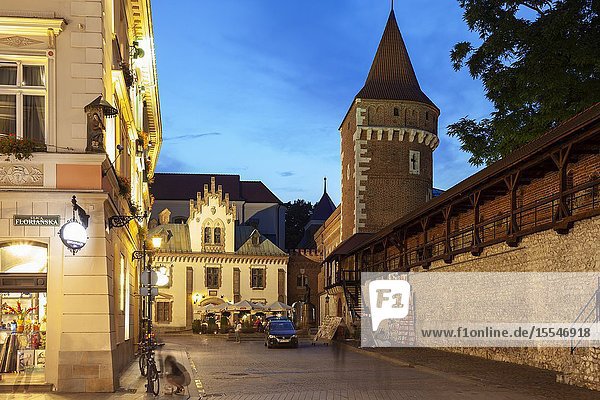Evening at Krakow city walls Poland.
