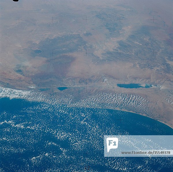 Skylab 3 Earth view of Israel Jordan Lebanon Syria Iraq and the Dead Sea.