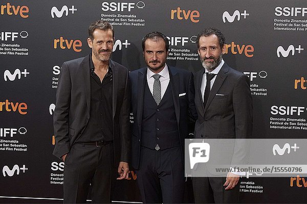 Aitor Arregi Jon Garaño Jose Mari Goenaga attended 'La trinchera infinita' Premiere during 67th San Sebastian Film Festival at Kursaal Palace on September 23 2019 in San Sebastian Spain