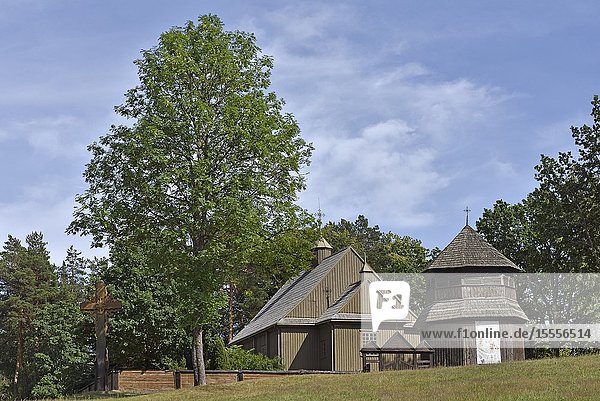 Paluse Church one of the oldest wooden church in Lithuania Aukstaitija National Park Lithuania Europe.