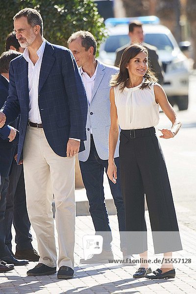 King Felipe VI of Spain Queen Letizia of Spain visit Los Alcazares (Murcia) after the September floods on October 4 2019 Spain