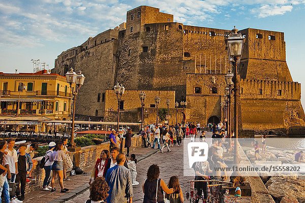 Castel dell'Ovo Egg Castle Naples city Campania Italy Europe.