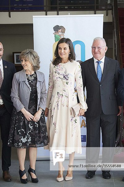 Queen Letizia of Spain attends 'World Mental Health Day 2019' at La Latina Theatre on October 9 2019 in Madrid Spain