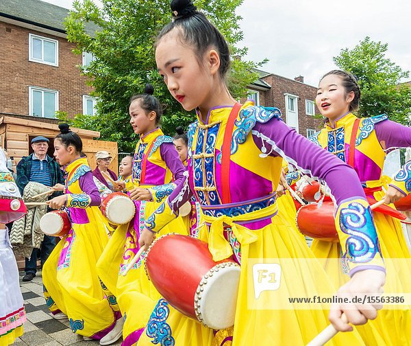 Billingham north east England UK. 10th August 2019. Dancers from China performing at the Billingham International festival of World Dance now in its 55th year.