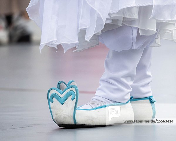 Billingham north east England UK. 10th August 2019. Dancers from China performing at the Billingham International festival of World Dance now in its 55th year.