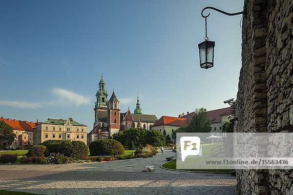 Summer morning at Wawel Royal Castle in Kraków Poland.