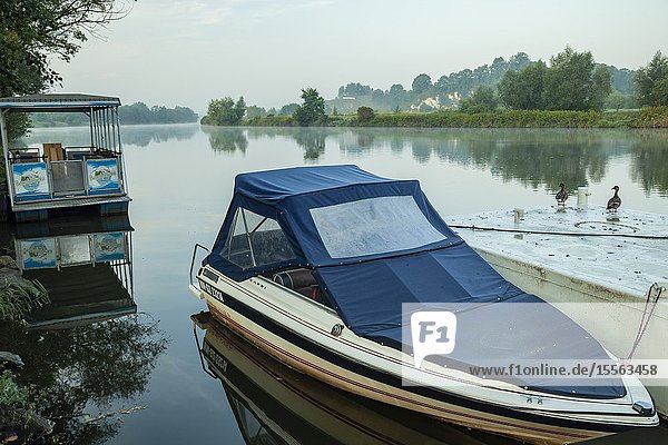 Sunrise on Wisla river in Tyniec near Kraków Poland.