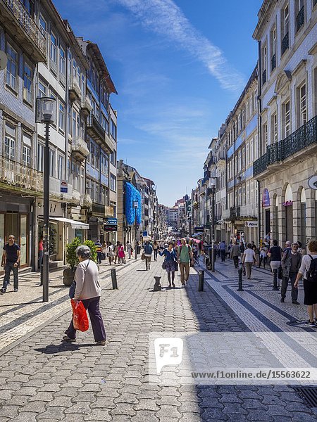 Rua de Santa Catarina pedestrainised shopping street Porto Portugal Europe.