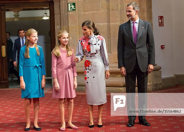 18.10.2019 Oviedo Asturias Spain. Delivery of the Princess of Asturias Awards. In the Hotel Reconquista Theater of Oviedo