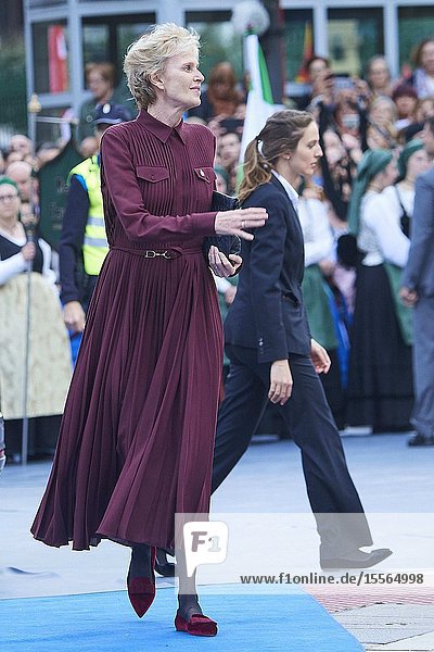 Siri Hustvedt Princess of Asturias Award for Literature 2019 arrived to Campoamor Theater for the Princesa de Asturias Award 2019 ceremony on October 18 2019 in Oviedo Spain