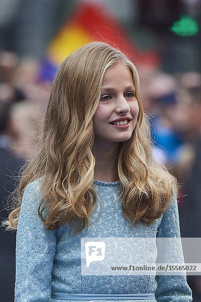 Crown Princess Leonor arrived to Campoamor Theater for the Princesa de Asturias Award 2019 ceremony on October 18 2019 in Oviedo Spain