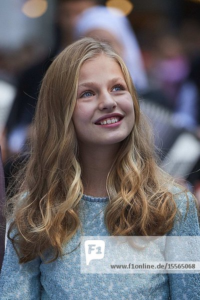 Crown Princess Leonor arrived to Campoamor Theater for the Princesa de Asturias Award 2019 ceremony on October 18 2019 in Oviedo Spain