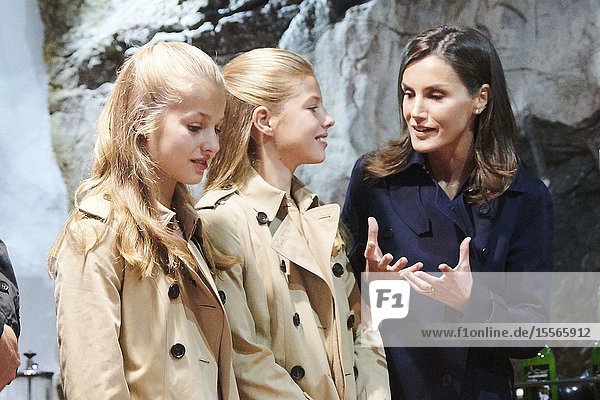 King Felipe VI of Spain Queen Letizia of Spain Crown Princess Leonor Princess Sofia visited 2019 Exemplary Asiegu (Cabrales) on October 19 2019 in Asiegu Spain