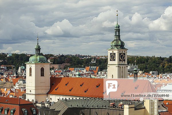 Prague old town skyline Czechia.