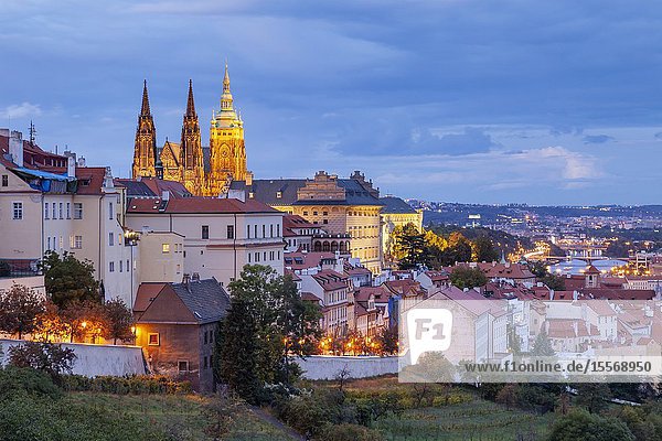 Evening at Hradcany in Prague Czechia.