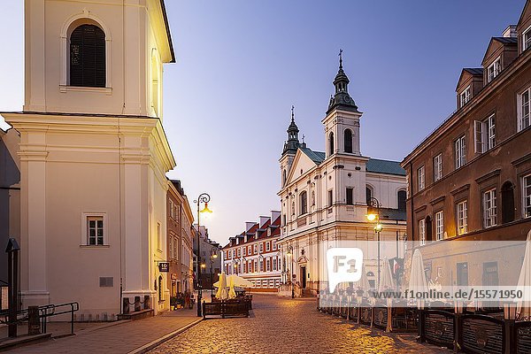 Dawn in the New Town Warsaw Poland.