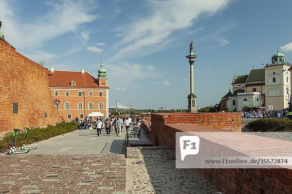 Summer afternoon at Warsaw city walls Poland.