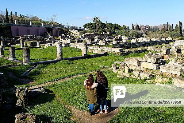 The Pompeion between the Dipylon and the Sacred gate in Ancient Site of Kerameikos. Kerameikos is one of the most important but least visited archaeological sights in Athens. This was actually the cemetery of ancient Athens and was continuously in use from the 9th century BC until the Roman times. The area took its name from 'keramos' which means pottery in Greek from the numerous pottery workshops that existed in the area before it was turned into a cemetery. Another explanation is that the area took its name from the local hero Keramos son of Dionysus and Ariadne.