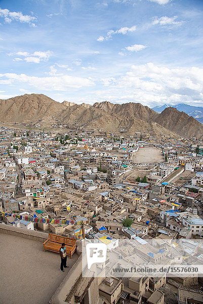 View at Leh  Ladakh  India from old Palace at top of hill