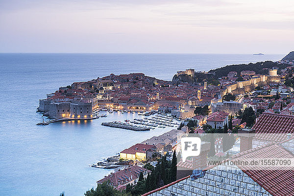 Luftaufnahme der Altstadt von Dubrovnik  UNESCO-Weltkulturerbe  Dubrovnik  Kroatien