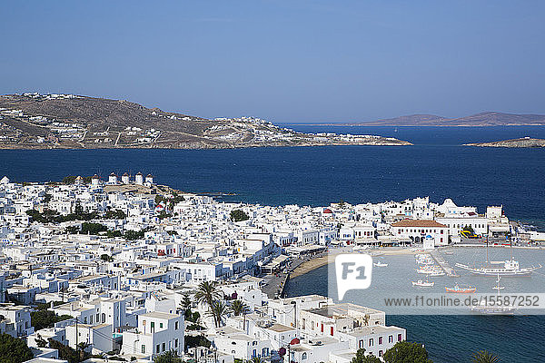Mykonos Town and Harbor Mykonos Island Cyclades Group Greek Islands Greece