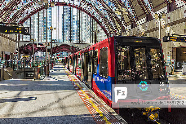Canary Wharf DLR train station in Canary Wharf  Docklands  London  England  United Kingdom
