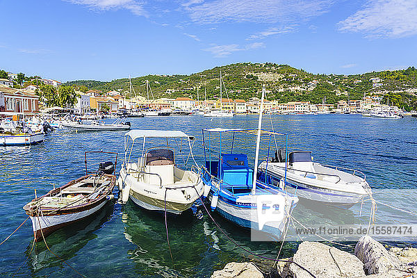 Die hübsche Stadt Gaios  der wichtigste Hafen auf der Insel  Paxos  Ionische Inseln  Griechische Inseln  Griechenland