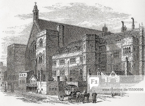 Westminster Hall  Palace of Westminter  City of Westminster  London  England at the end of the 18th century. From London Pictures  published 1890