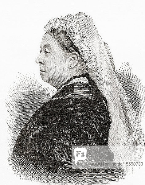 Victoria  1819 bis 1901. Königin des Vereinigten Königreichs von Großbritannien und Irland. Aus London Pictures  verÃ¶ffentlicht 1890